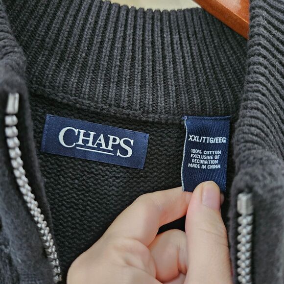 Chaps Mens 1/4 Zip Pullover Sweater Size XXL Nordic Christmas Fair Isle Holiday - Picture 4 of 9